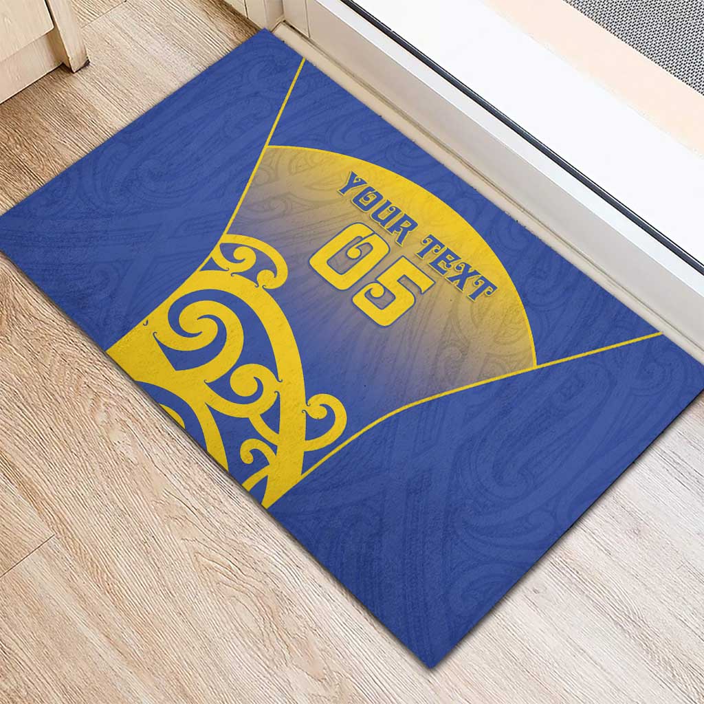 Custom James Cook High School Rubber Doormat Maori Koru Pattern