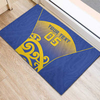 Custom James Cook High School Rubber Doormat Maori Koru Pattern
