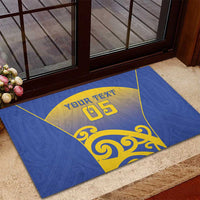 Custom James Cook High School Rubber Doormat Maori Koru Pattern