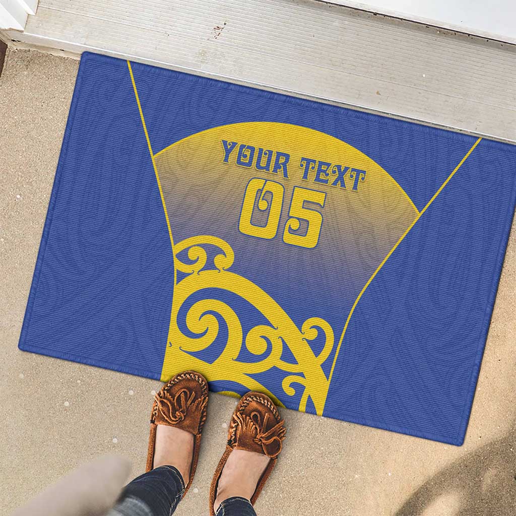 Custom James Cook High School Rubber Doormat Maori Koru Pattern