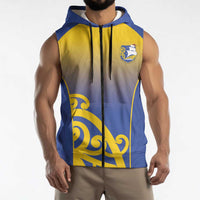 Custom James Cook High School Sleeveless Zip Hoodie Maori Koru Pattern