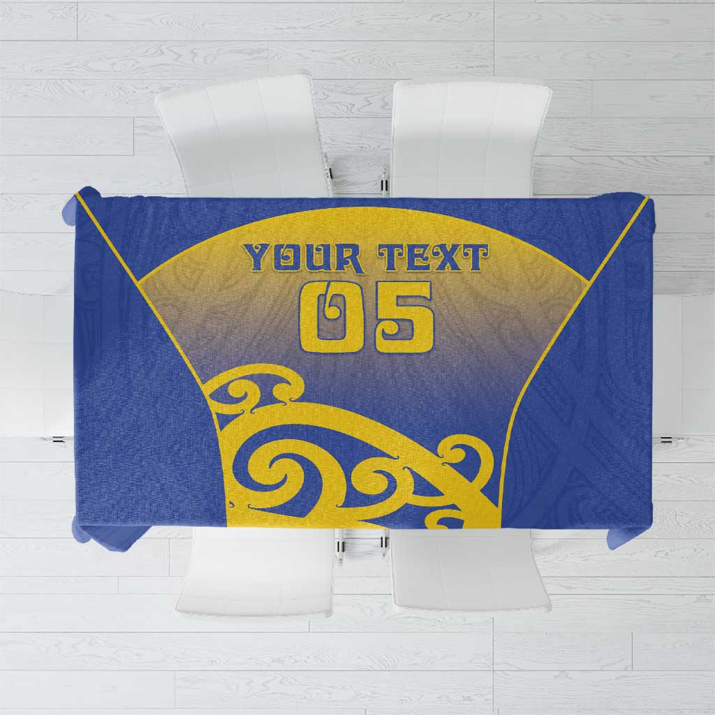Custom James Cook High School Tablecloth Maori Koru Pattern LT05 Blue - Polynesian Pride