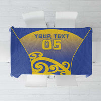 Custom James Cook High School Tablecloth Maori Koru Pattern LT05 Blue - Polynesian Pride