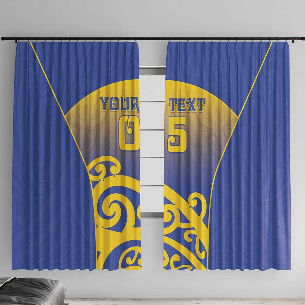 Custom James Cook High School Window Curtain Maori Koru Pattern