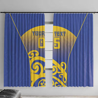 Custom James Cook High School Window Curtain Maori Koru Pattern