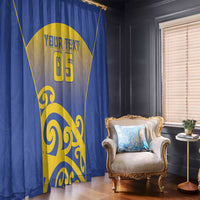 Custom James Cook High School Window Curtain Maori Koru Pattern