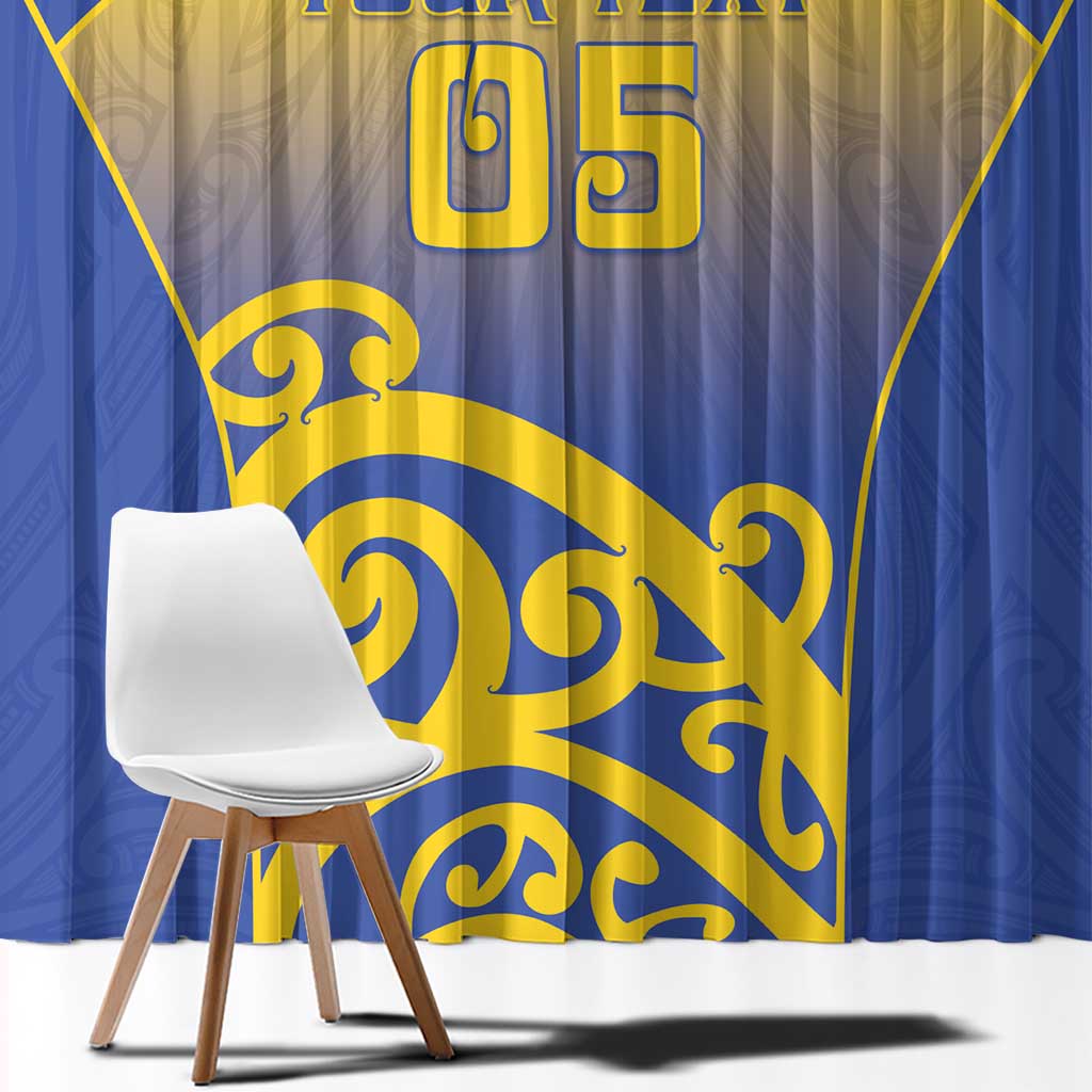 Custom James Cook High School Window Curtain Maori Koru Pattern