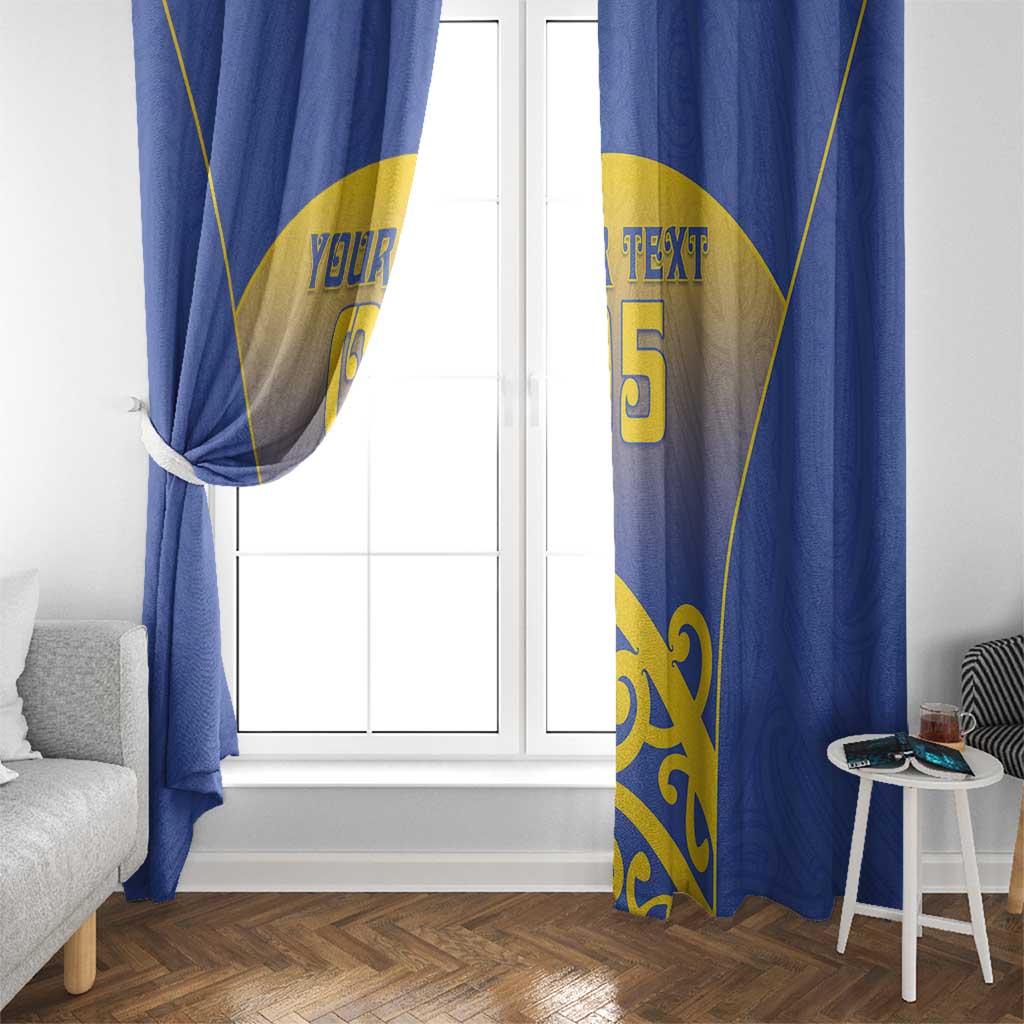 Custom James Cook High School Window Curtain Maori Koru Pattern