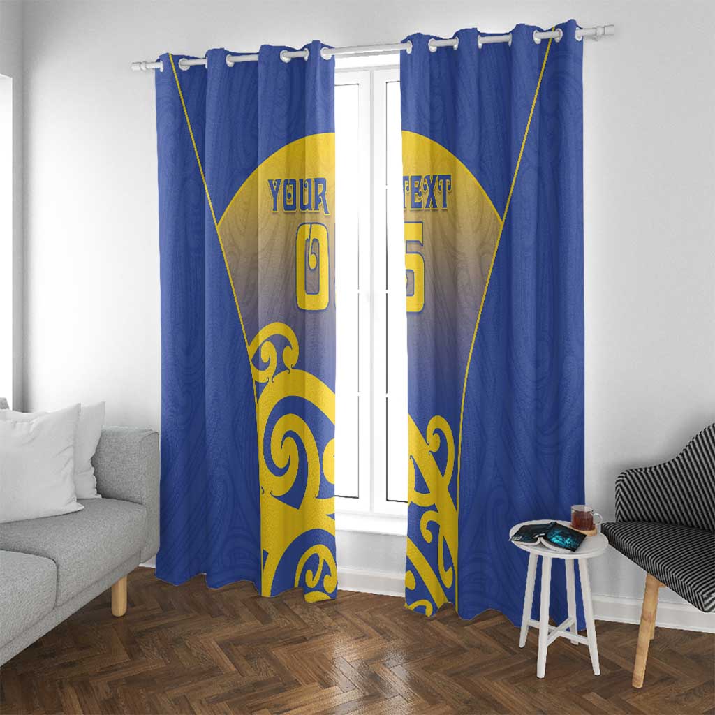Custom James Cook High School Window Curtain Maori Koru Pattern