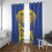 Custom James Cook High School Window Curtain Maori Koru Pattern