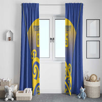 Custom James Cook High School Window Curtain Maori Koru Pattern