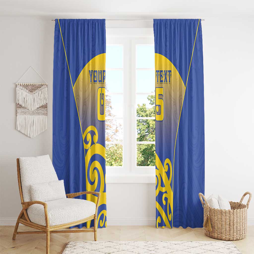 Custom James Cook High School Window Curtain Maori Koru Pattern