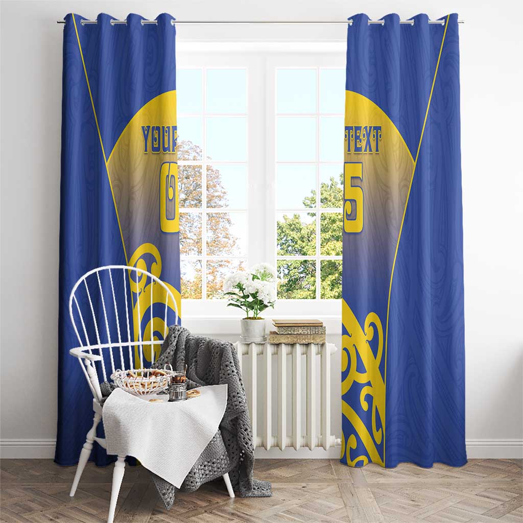 Custom James Cook High School Window Curtain Maori Koru Pattern