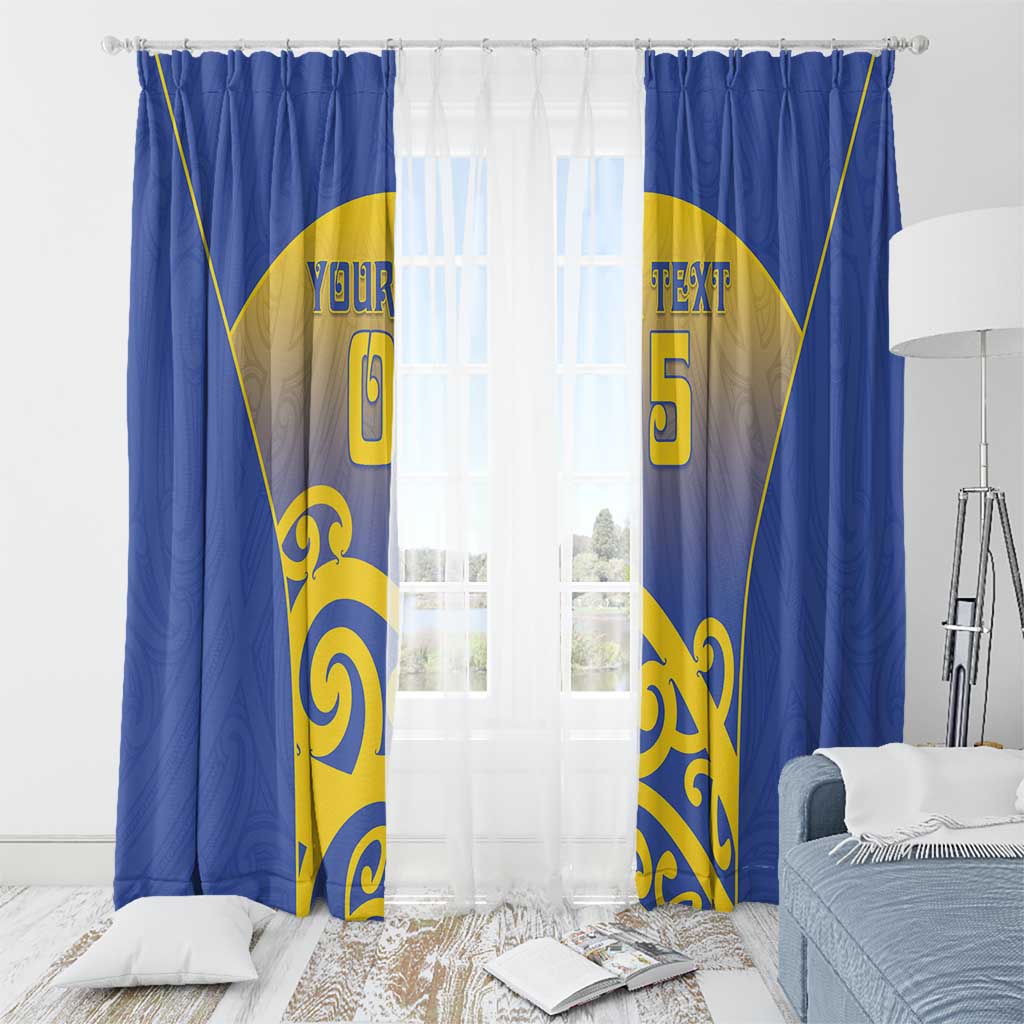 Custom James Cook High School Window Curtain Maori Koru Pattern