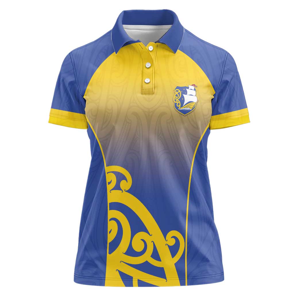 Custom James Cook High School Women Polo Shirt Maori Koru Pattern