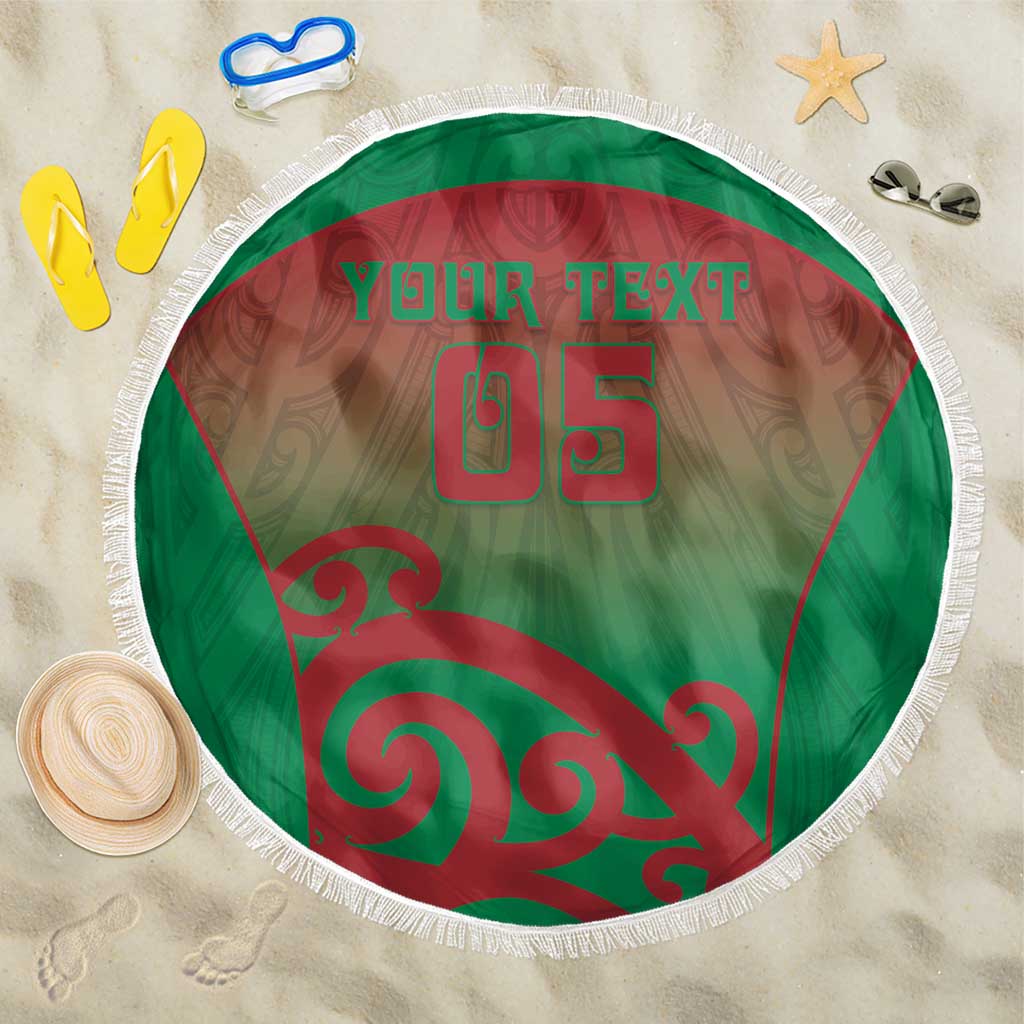 Custom Onehunga High School Beach Blanket Maori Koru Pattern