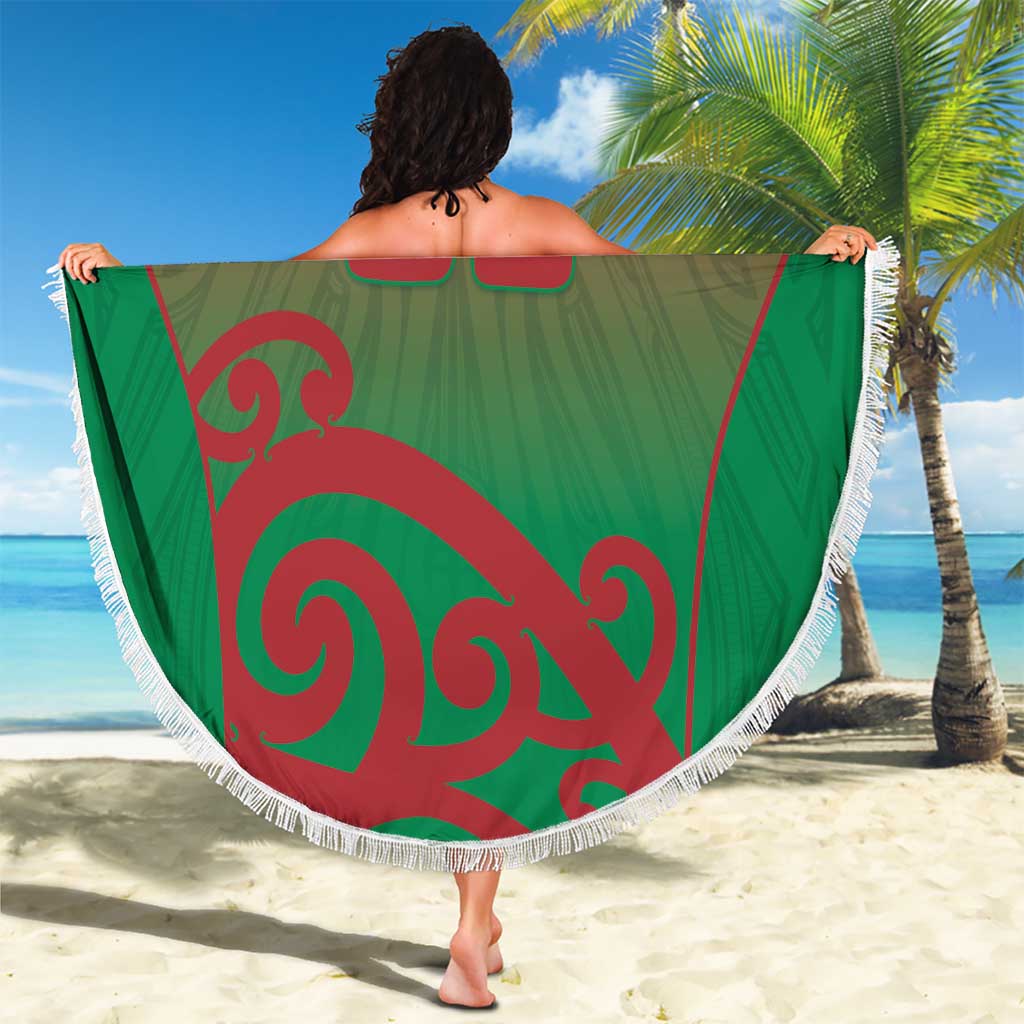 Custom Onehunga High School Beach Blanket Maori Koru Pattern