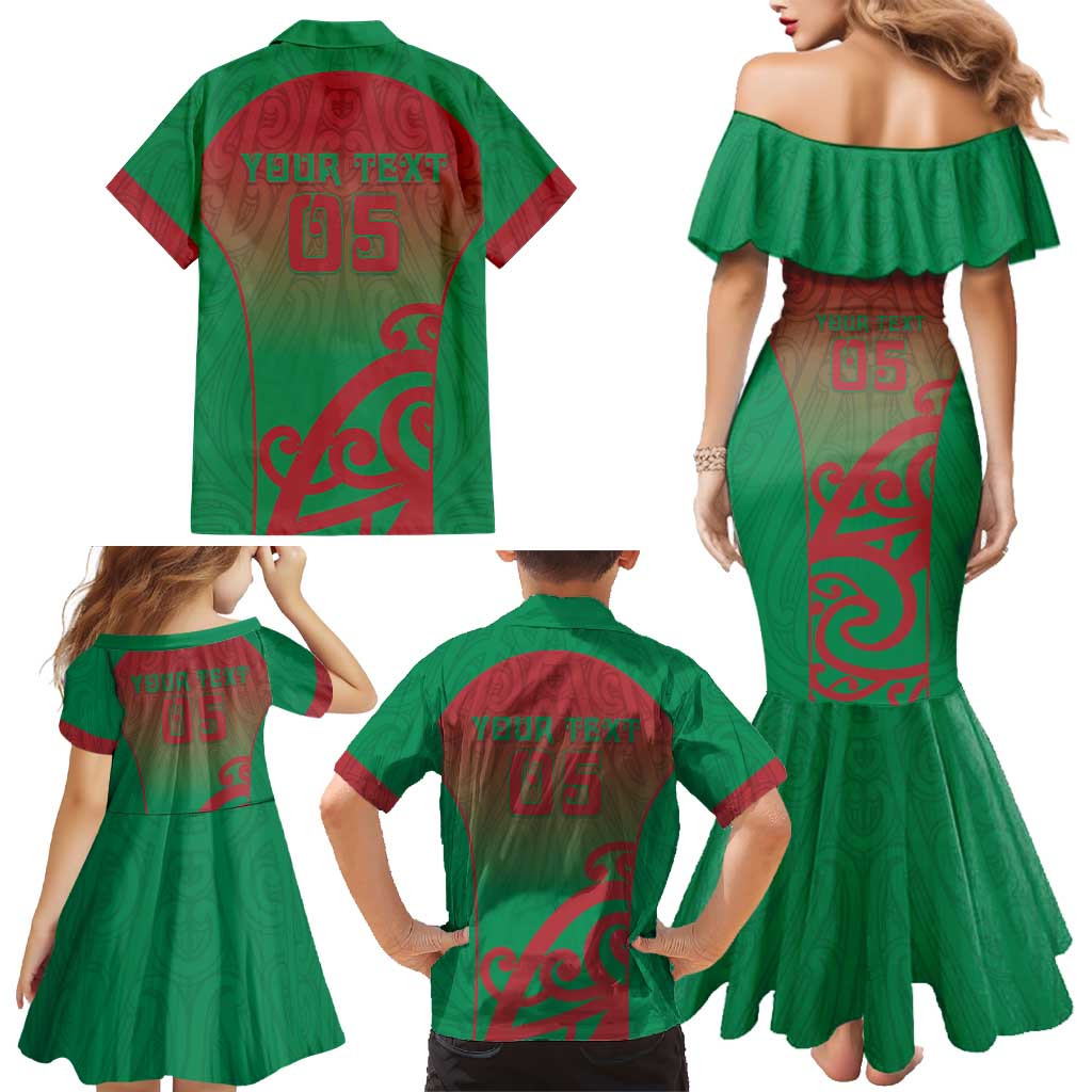 Custom Onehunga High School Family Matching Mermaid Dress and Hawaiian Shirt Maori Koru Pattern LT05 - Polynesian Pride