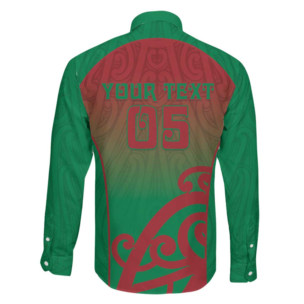 Custom Onehunga High School Family Matching Off The Shoulder Long Sleeve Dress and Hawaiian Shirt Maori Koru Pattern LT05 - Polynesian Pride