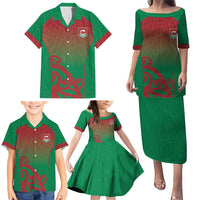 Custom Onehunga High School Family Matching Puletasi and Hawaiian Shirt Maori Koru Pattern