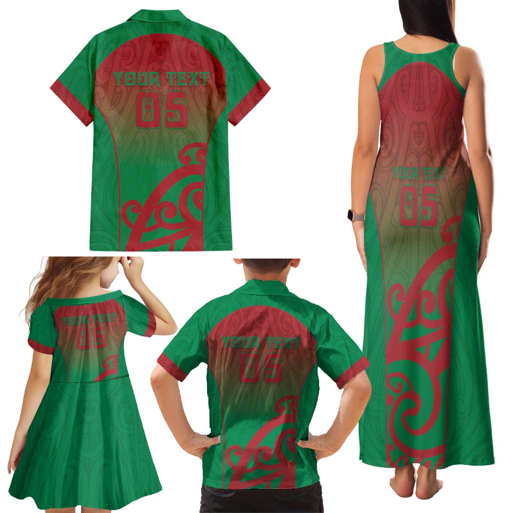 Custom Onehunga High School Family Matching Tank Maxi Dress and Hawaiian Shirt Maori Koru Pattern LT05 - Polynesian Pride
