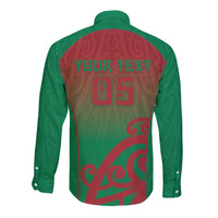 Custom Onehunga High School Long Sleeve Button Shirt Maori Koru Pattern LT05 - Polynesian Pride