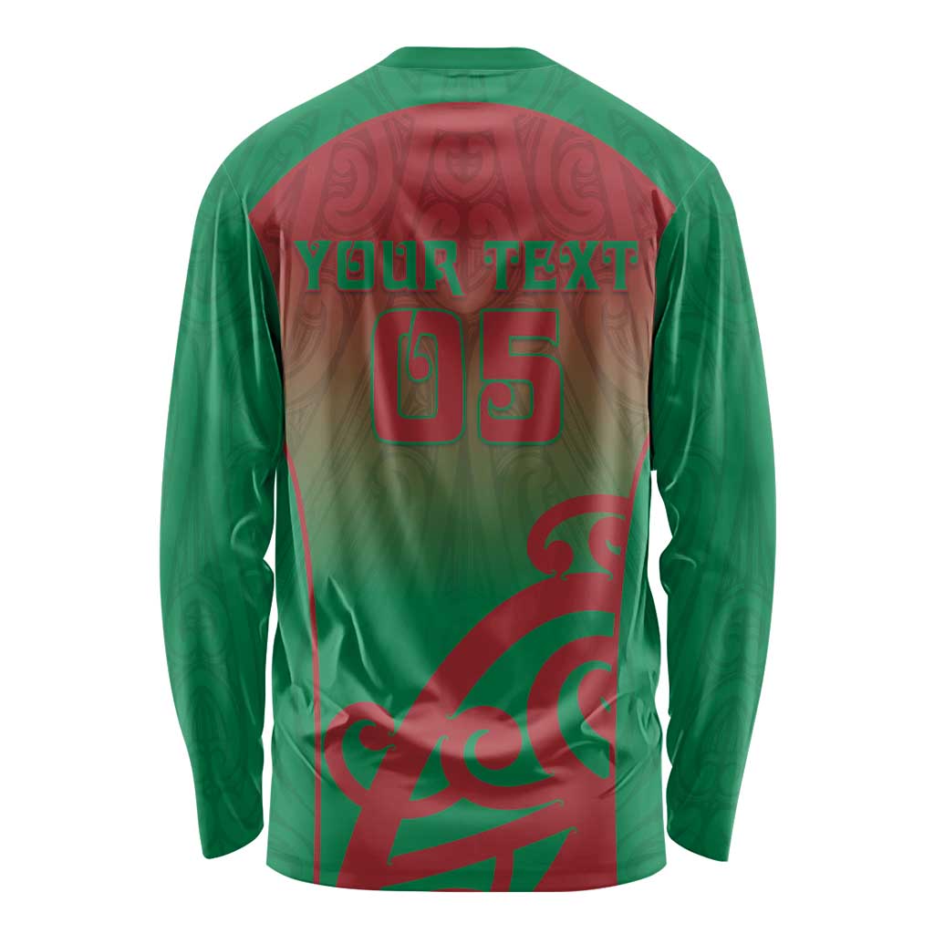 Custom Onehunga High School Long Sleeve Shirt Maori Koru Pattern LT05 - Polynesian Pride