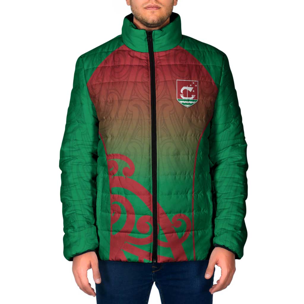 Custom Onehunga High School Padded Jacket Maori Koru Pattern