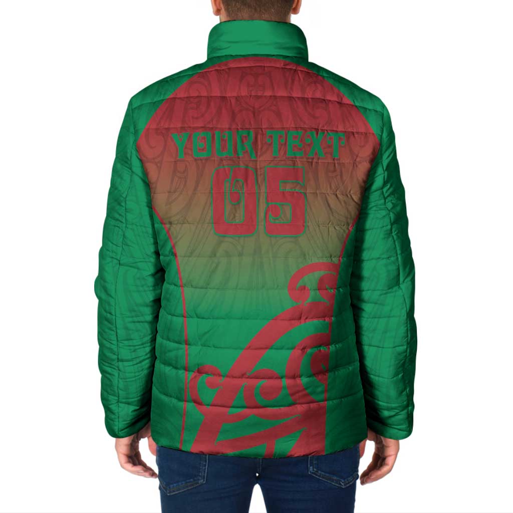 Custom Onehunga High School Padded Jacket Maori Koru Pattern