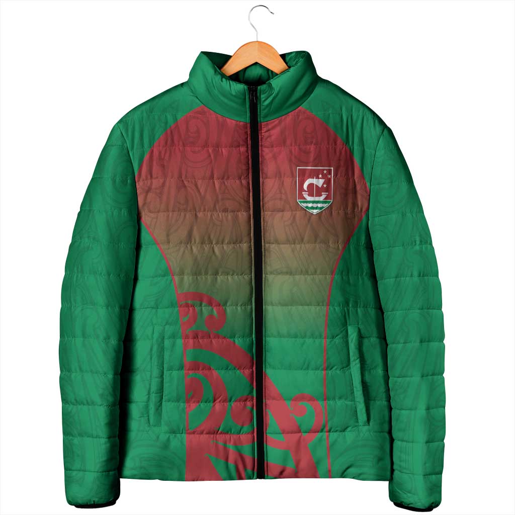 Custom Onehunga High School Padded Jacket Maori Koru Pattern