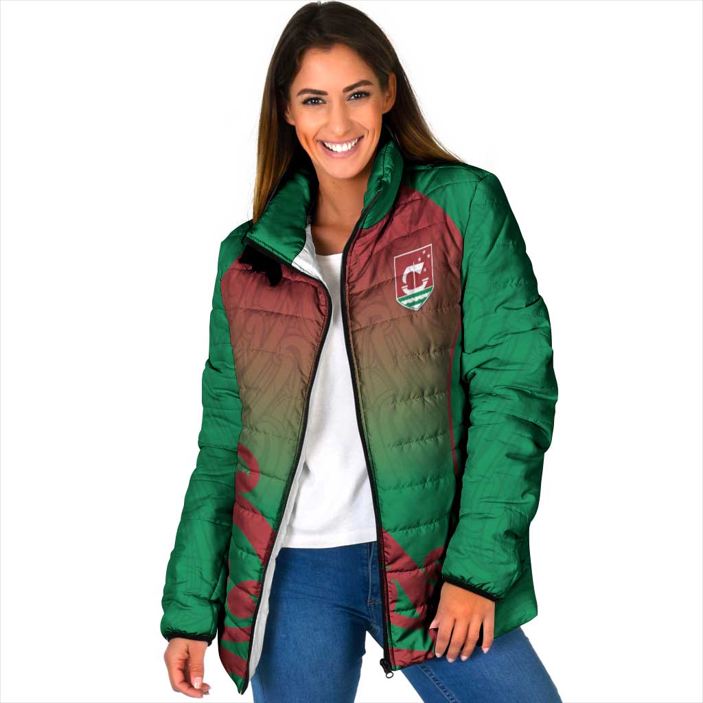 Custom Onehunga High School Padded Jacket Maori Koru Pattern
