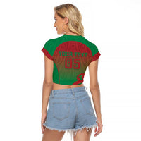 Custom Onehunga High School Raglan Cropped T Shirt Maori Koru Pattern LT05 - Polynesian Pride