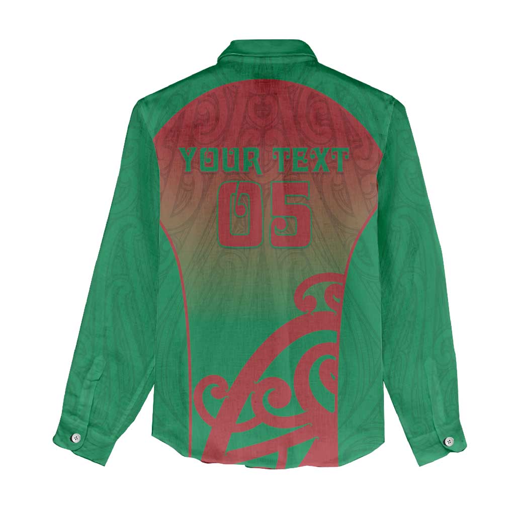 Custom Onehunga High School Women Casual Shirt Maori Koru Pattern