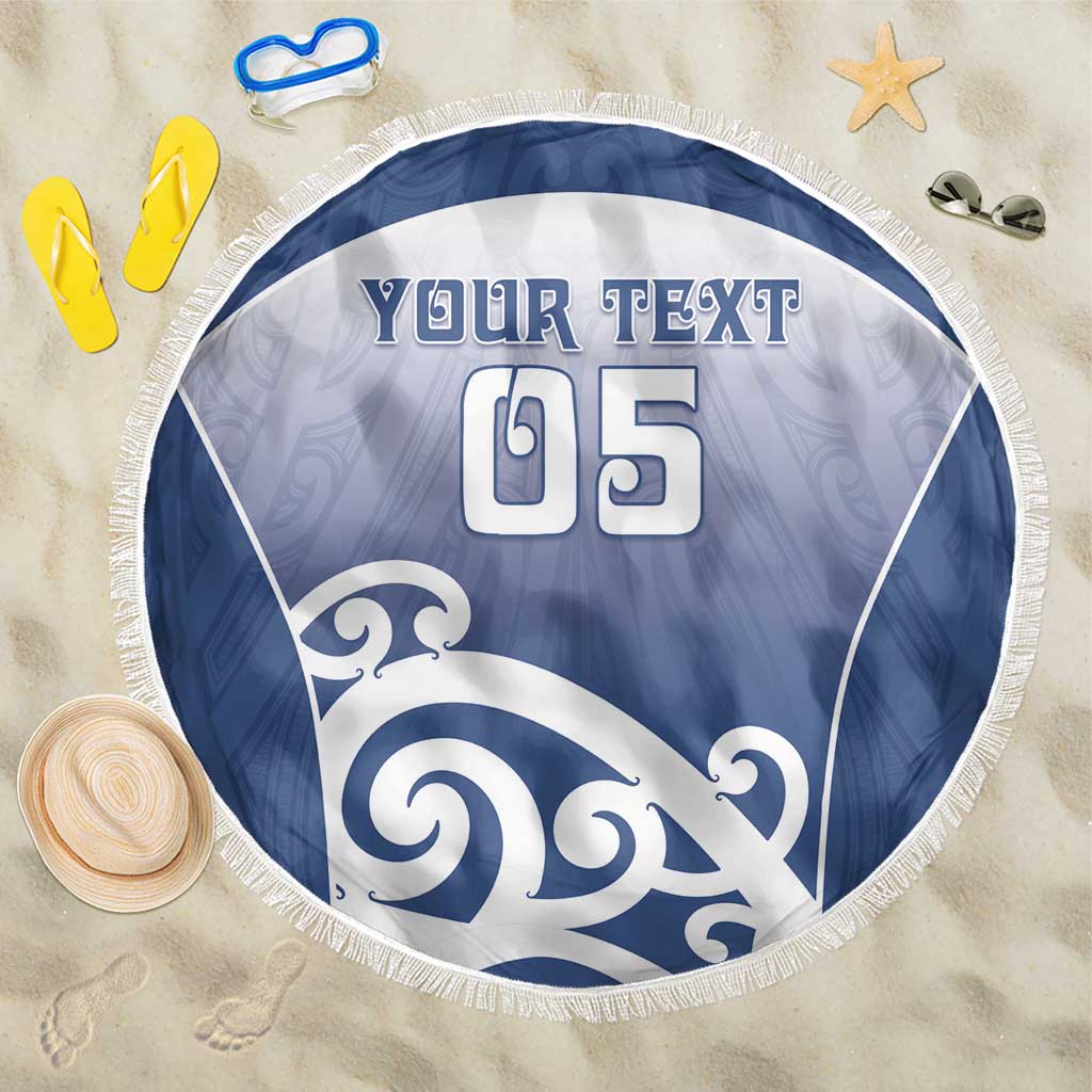 Custom New Zealand Aotea College Beach Blanket Maori Koru Pattern