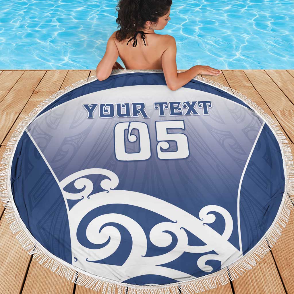 Custom New Zealand Aotea College Beach Blanket Maori Koru Pattern