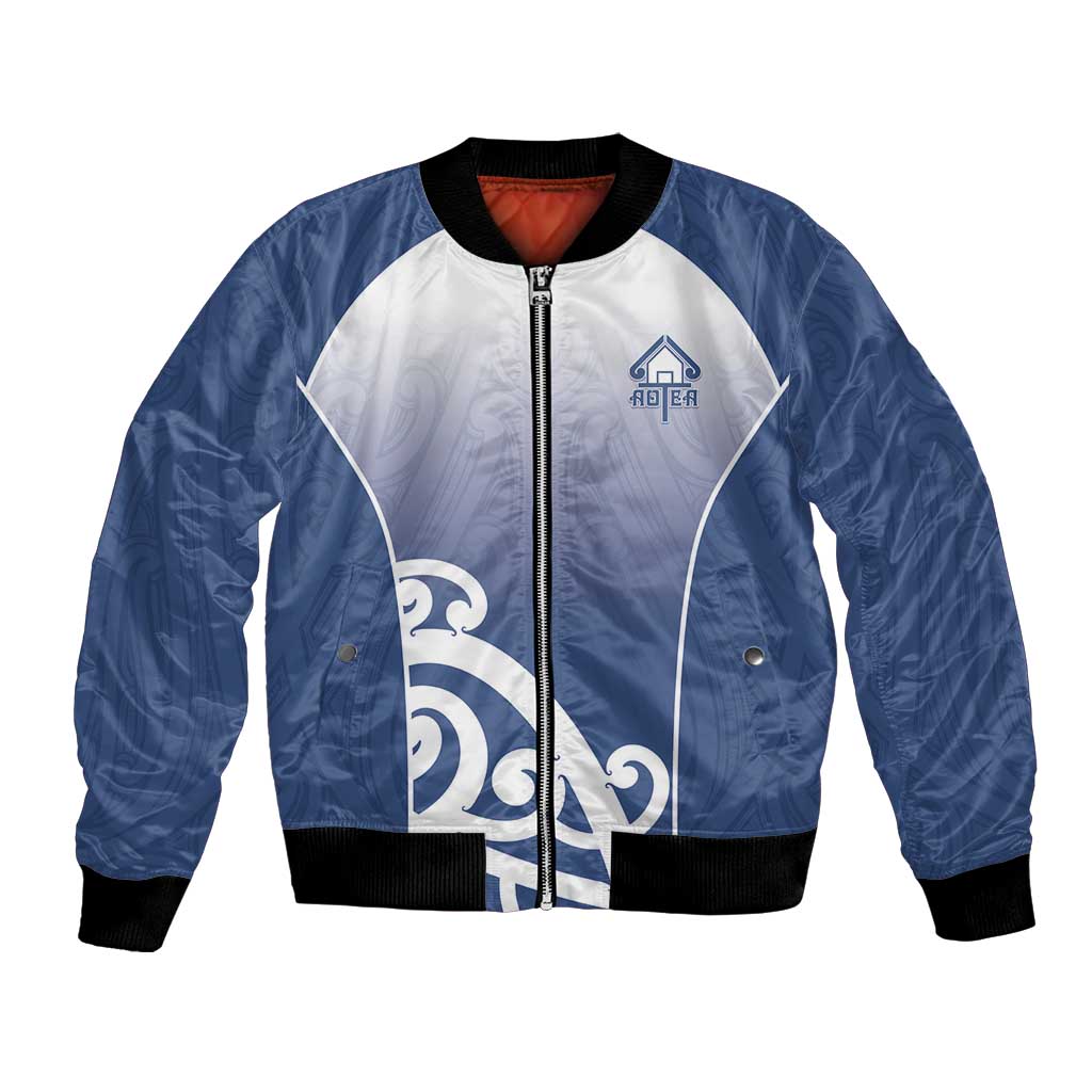Custom New Zealand Aotea College Bomber Jacket Maori Koru Pattern