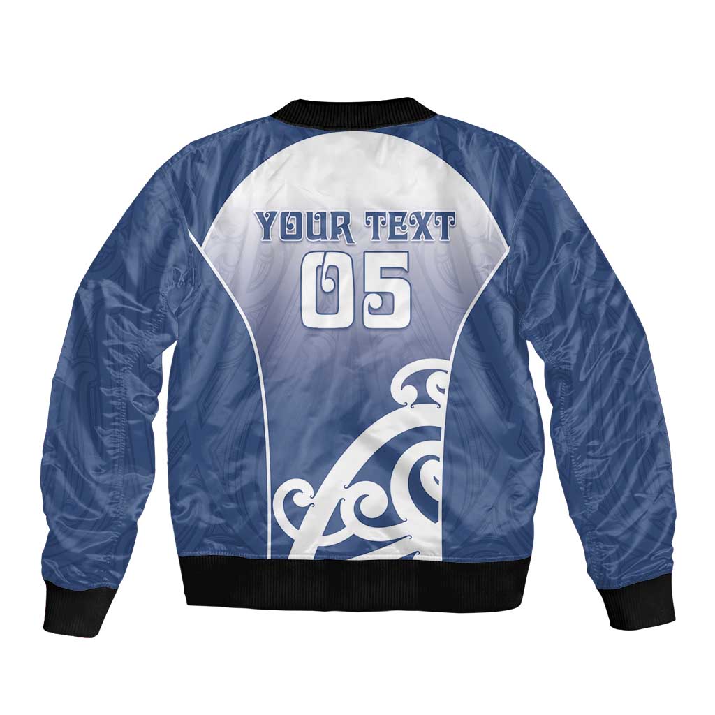 Custom New Zealand Aotea College Bomber Jacket Maori Koru Pattern