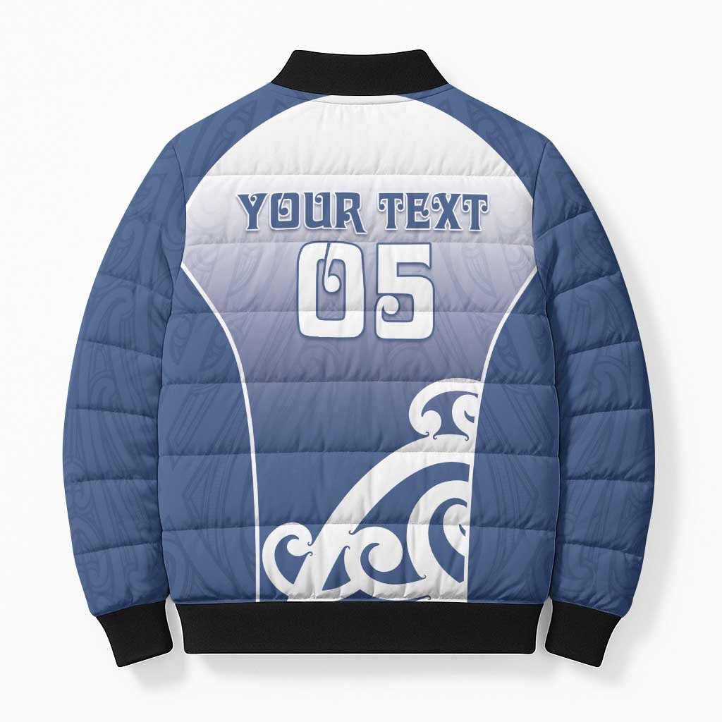 Custom New Zealand Aotea College Bomber Puffer Jacket Maori Koru Pattern