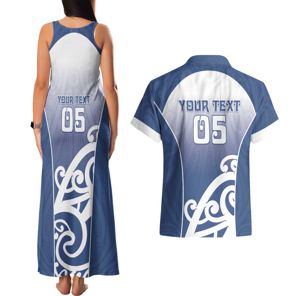 Custom New Zealand Aotea College Couples Matching Tank Maxi Dress and Hawaiian Shirt Maori Koru Pattern LT05 - Polynesian Pride