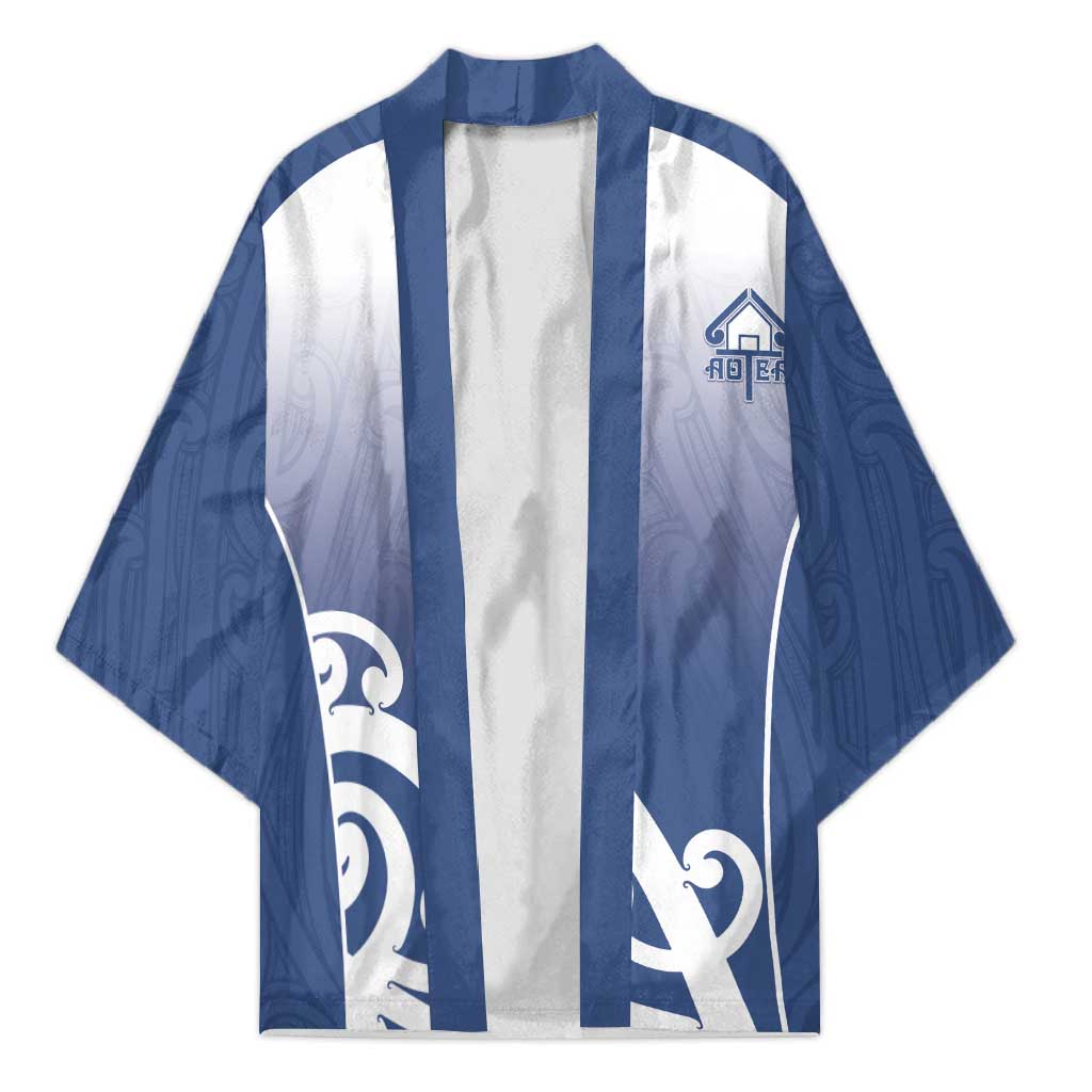 Custom New Zealand Aotea College Kimono Maori Koru Pattern LT05 Unisex Blue - Polynesian Pride