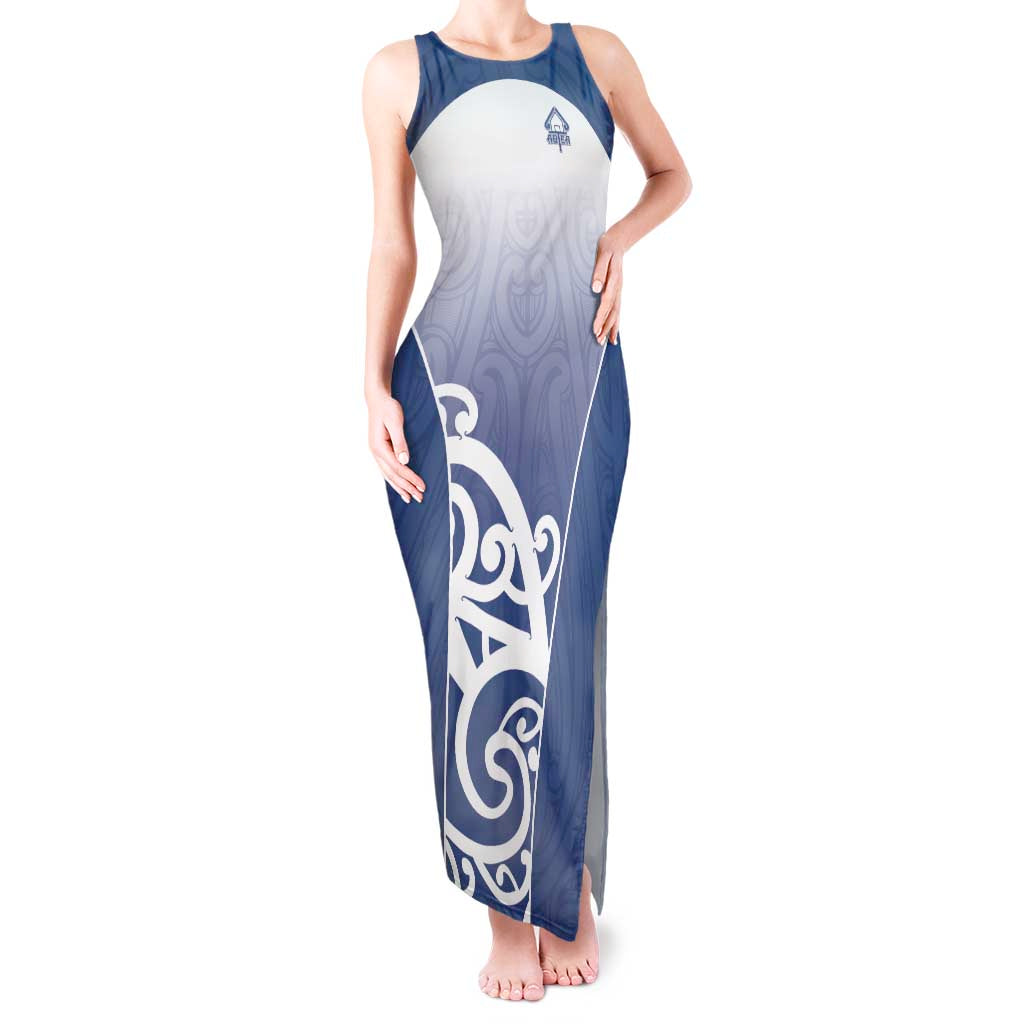 Custom New Zealand Aotea College Tank Maxi Dress Maori Koru Pattern
