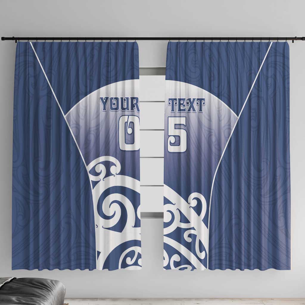 Custom New Zealand Aotea College Window Curtain Maori Koru Pattern