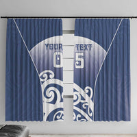Custom New Zealand Aotea College Window Curtain Maori Koru Pattern