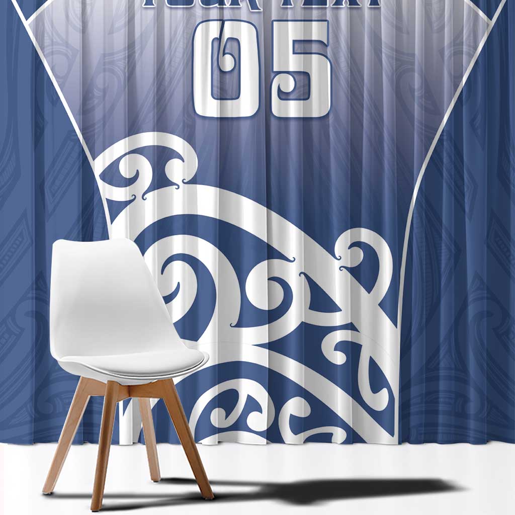 Custom New Zealand Aotea College Window Curtain Maori Koru Pattern