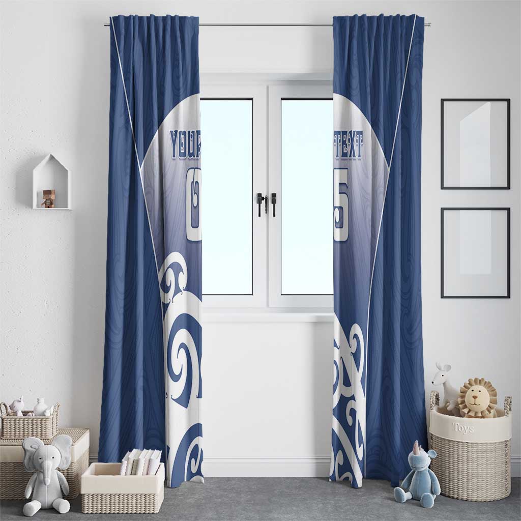 Custom New Zealand Aotea College Window Curtain Maori Koru Pattern