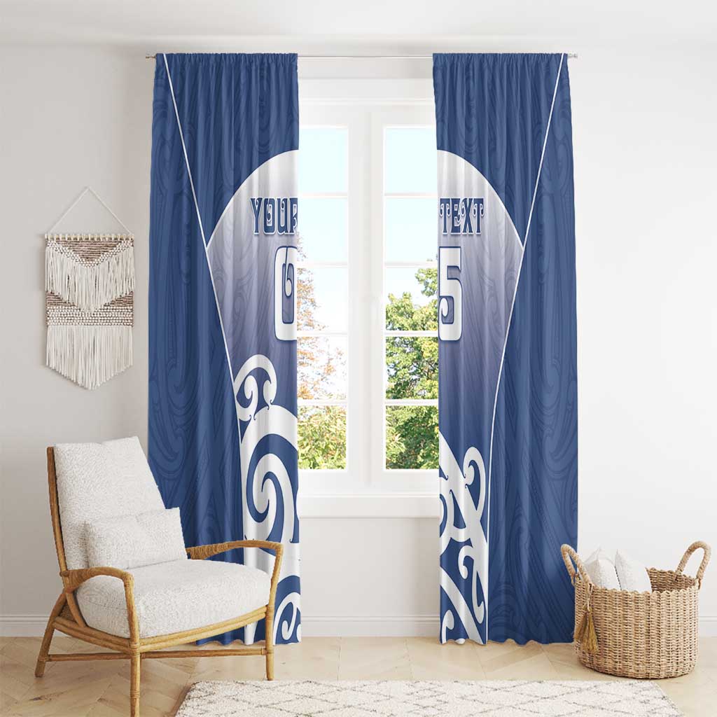 Custom New Zealand Aotea College Window Curtain Maori Koru Pattern