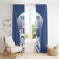 Custom New Zealand Aotea College Window Curtain Maori Koru Pattern