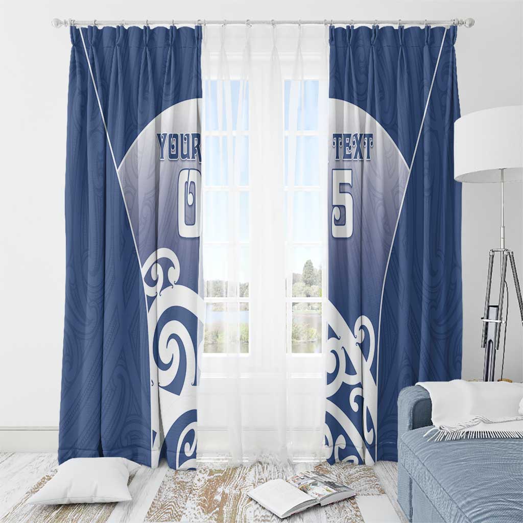 Custom New Zealand Aotea College Window Curtain Maori Koru Pattern