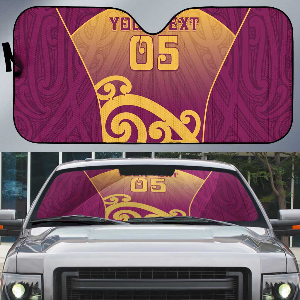 Custom Waiuku College Auto Sun Shade Maori Koru Pattern