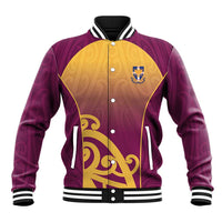 Custom Waiuku College Baseball Jacket Maori Koru Pattern